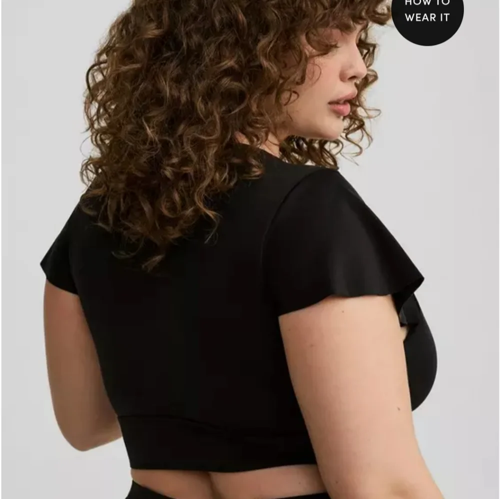 Torrid Flutter Sleeve Swim Top - Size 4 - Picture 3 of 4